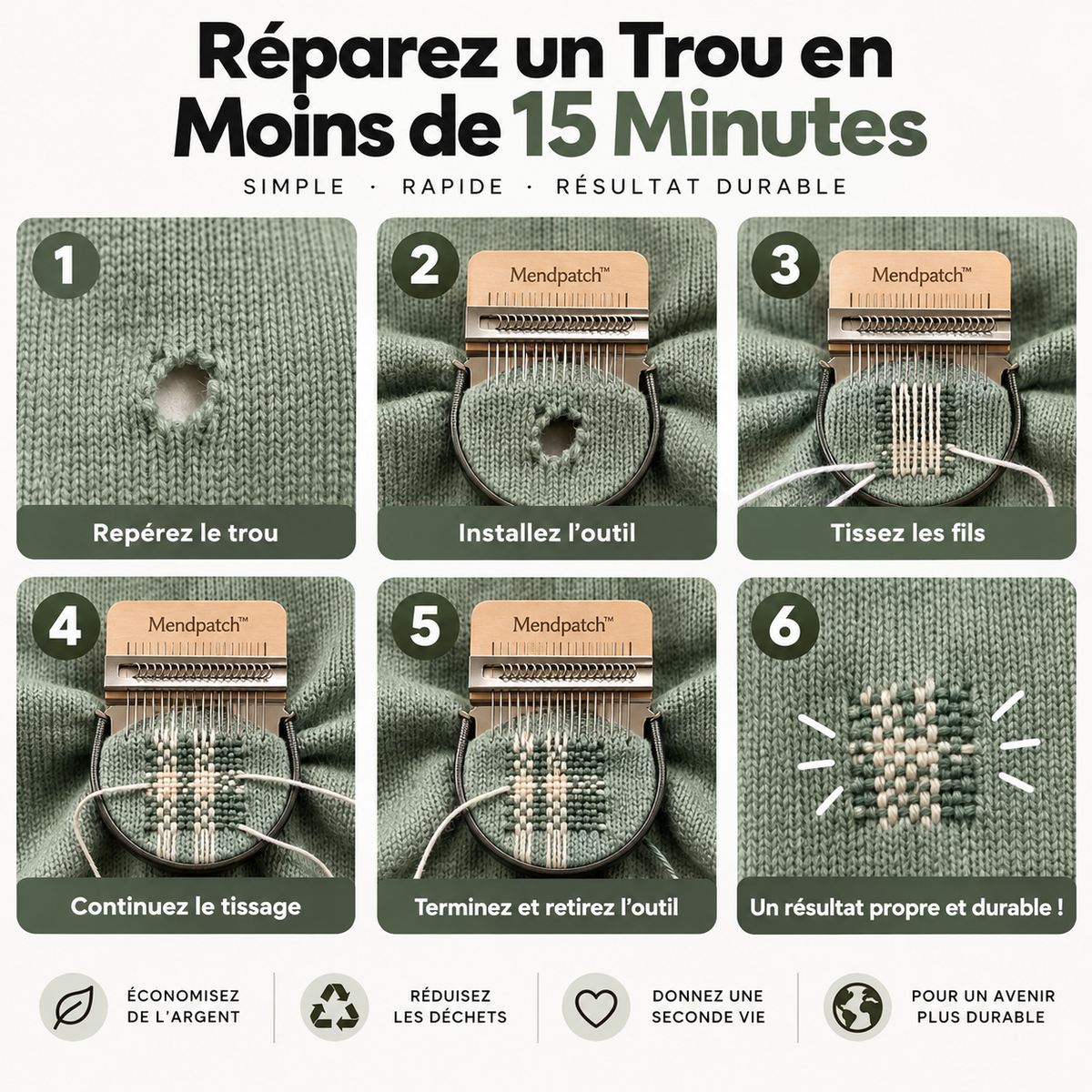 Mendpatch™ – Kit de réparation textile