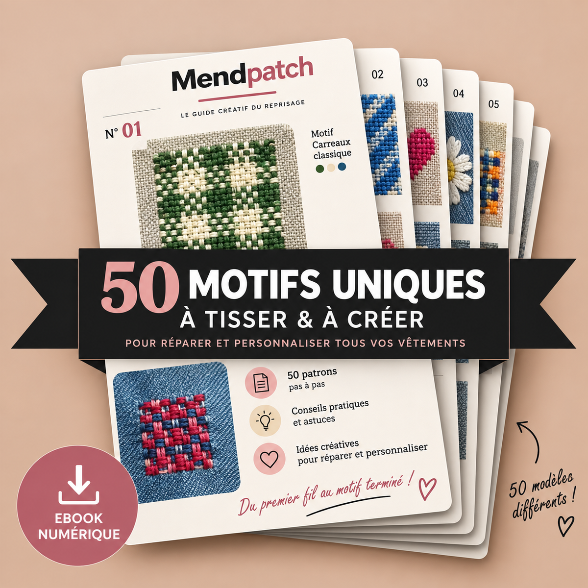 Mendpatch™ – E-book numérique : 50 Motifs Créatifs