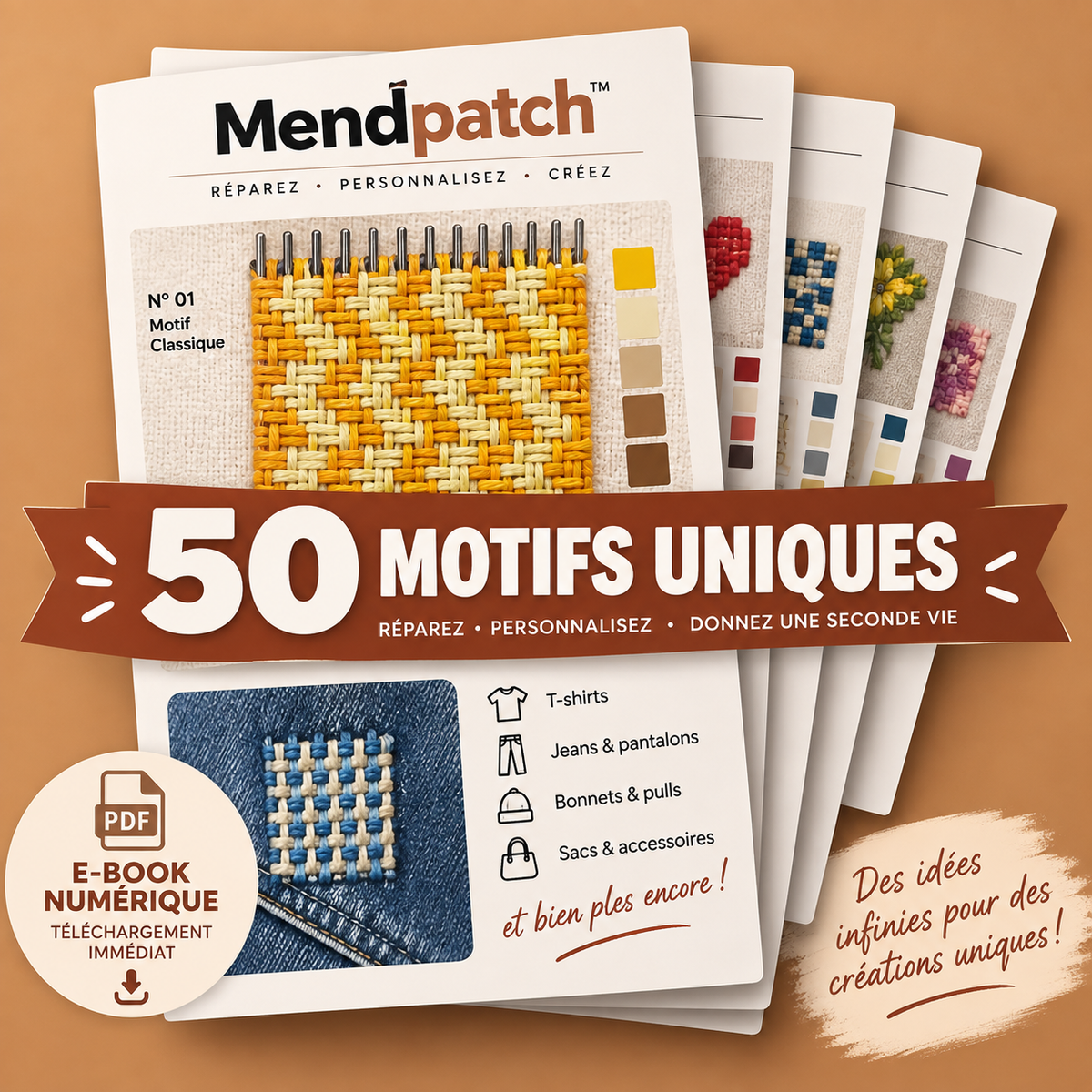 Mendpatch™ – E-book numérique : 50 Motifs Créatifs